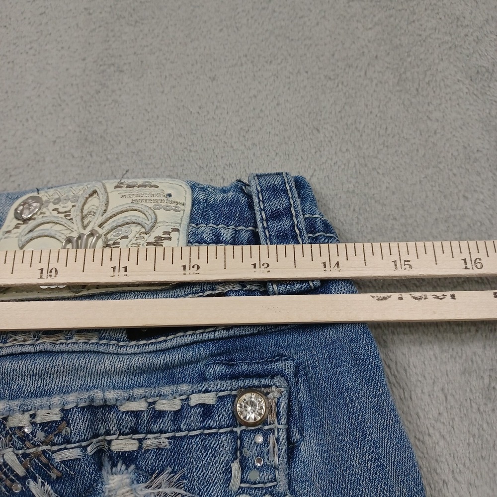 Miss Me Jeans Womens 27 Blue Denim Straight Pockets Rhinestones - Picture 10 of 10